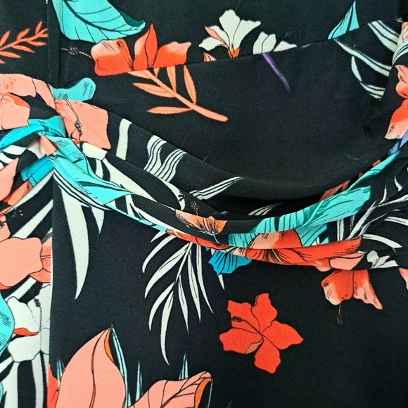 NY Collection Black Floral Sleeveless Dress Women's Size L *Read* - Picture 3 of 6